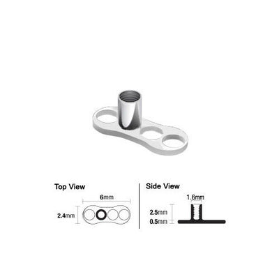 Titanium 3 Hole Dermal Anchor Base