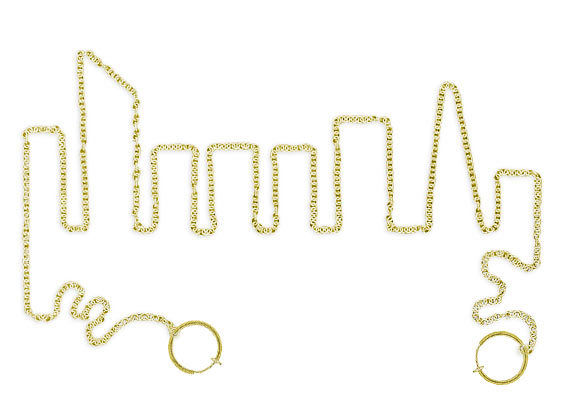 Gold Plated Nipple Chain with Non Piercing Spring Hoops