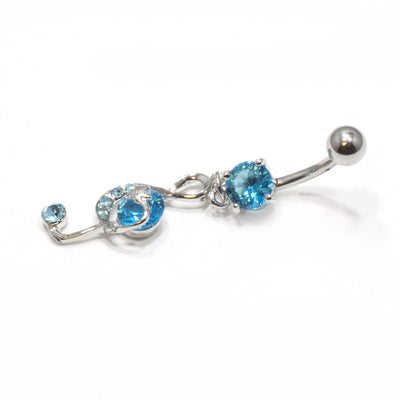 Dangling Jeweled Music Notes Belly Ring