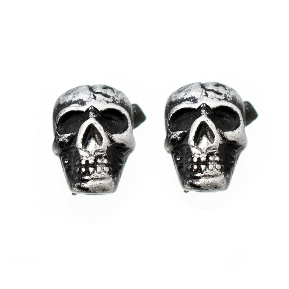 Earrings Magnetic with Vintage Skull Design Top 6mm  Sold as a Pair