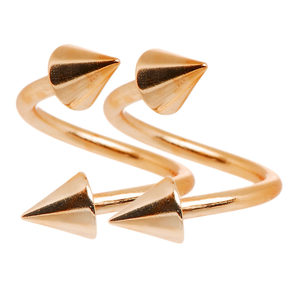 Pair of 16ga Twister Rings - Rose Gold I.P. -Perfect for Lip, Cartilage, Eyebrow