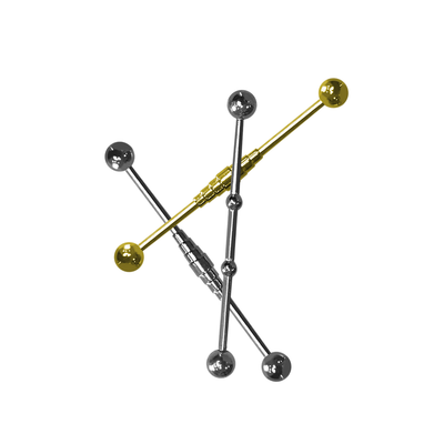 Industrial piercing Barbells surgical steel Value pack 3 unique designs 14G 38mm