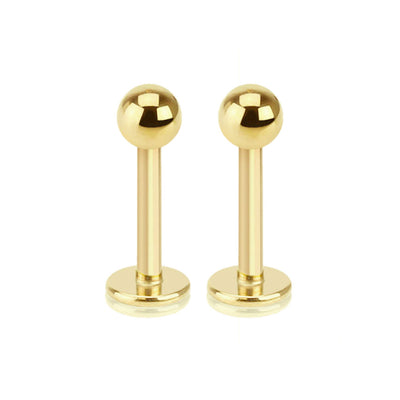 Gold I.P. 14G 10mm Surgical Steel Labret Monroe Cartilage Tragus Studs