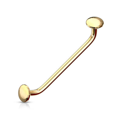 Flat Disc Ends 45° Bent Staple Barbell Int.Threaded for Surface,Snake Eye,Tongue