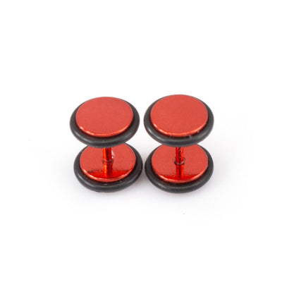 Fake Faux Cheater Illusion Ear Plug Earrings with Metallic Finish 16G