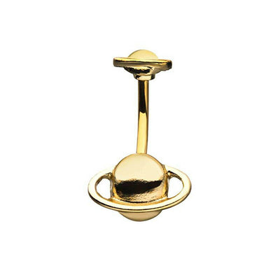 Belly Button Ring with Gold Plated Orbit Fixed Design 14ga Surgical Steel