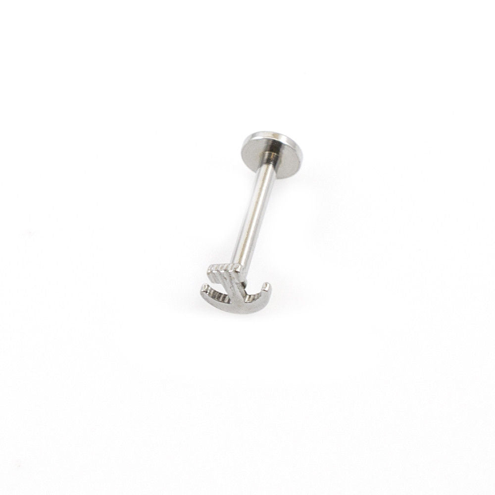 Internally Threaded Labret Jewelry with Anchor Design 16g