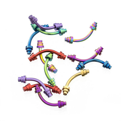 Eyebrow or Cartilage Jewelry Pack of 14 Included 7 Anodized Colors 16g