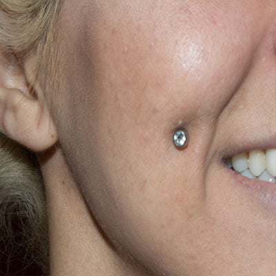 Package of 2 Surgical Steel Cheek 16G Labret