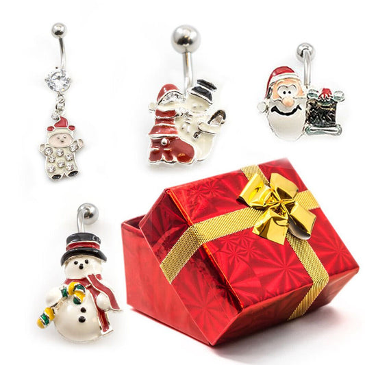 Pack of 4 Holiday Belly Button Rings with Gift Box #8