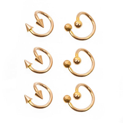 Twister Ring pack of 6 with spike and ball ends 16g
