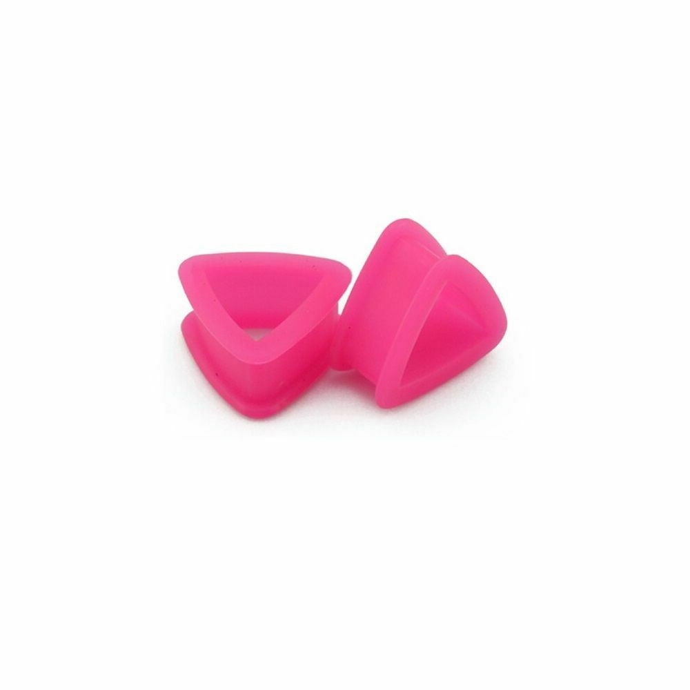 Pair of Silicone Triangle Design Ear Plugs 8ga- 11/16