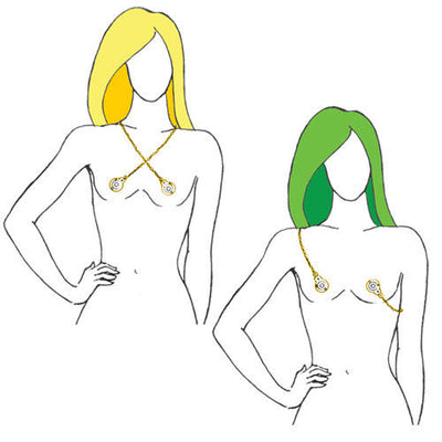 Gold Plated Nipple Chain with Non Piercing Spring Hoops