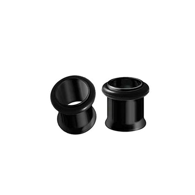 Earplugs surgical steel single Flare with one side o ring Ion plated black