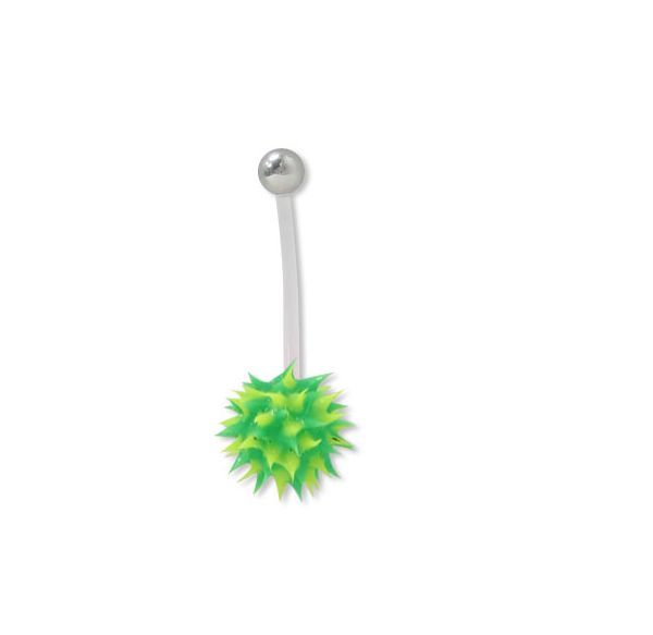 Belly Button Ring with Koosh Ball Flexible Maternity