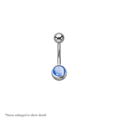 14ga-3/8"(10mm) Semi-Precious Stone 316L Surgical Steel Belly Ring
