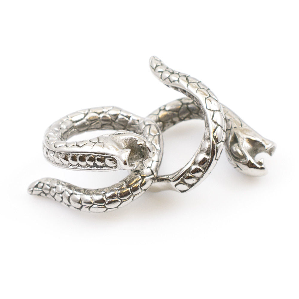 Pair of Ear Tapers With Snake Design Made of surgical Steel 8g