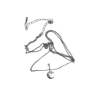 Belly Chain Navel Ring Surgical Steel Waist with Crescent Moon and Stars 14G