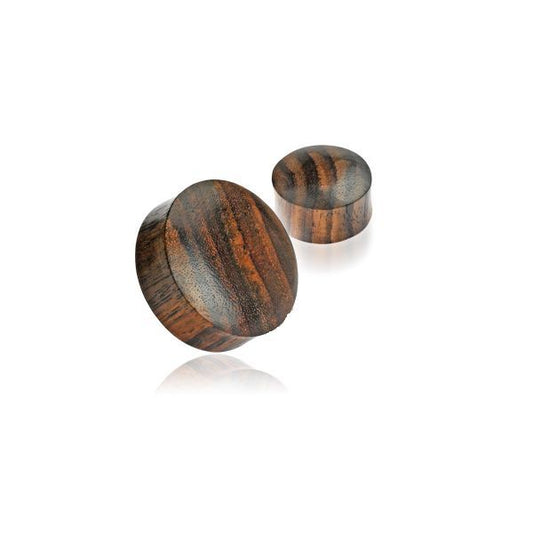 Sold as Pair - Solid Organic Soho Wood Saddle Plug (from 8mm to 50mm)