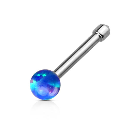Nose Ring Opal Ball 20GA Surgical Steel Barbell