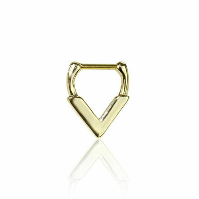 Septum and Daith Clicker Surgical Stainless Steel with Triangle Victory Drop 14g
