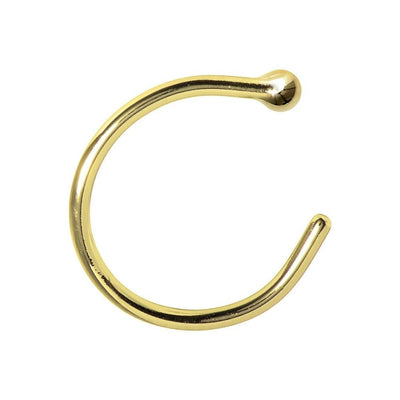 Solid 14K Gold Nose Hoop with Ball End