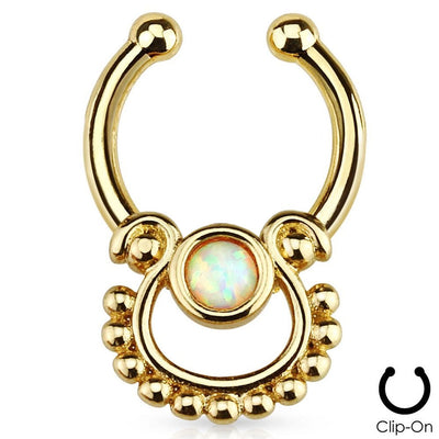 Septum Hanger Micro Size w/Opalite Stone - Nose & Cartilage Fitment