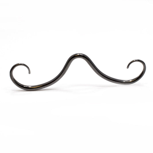 Septum Piercing Curved Mustache Black IP Over Surgical Steel Fancy Nose Ring