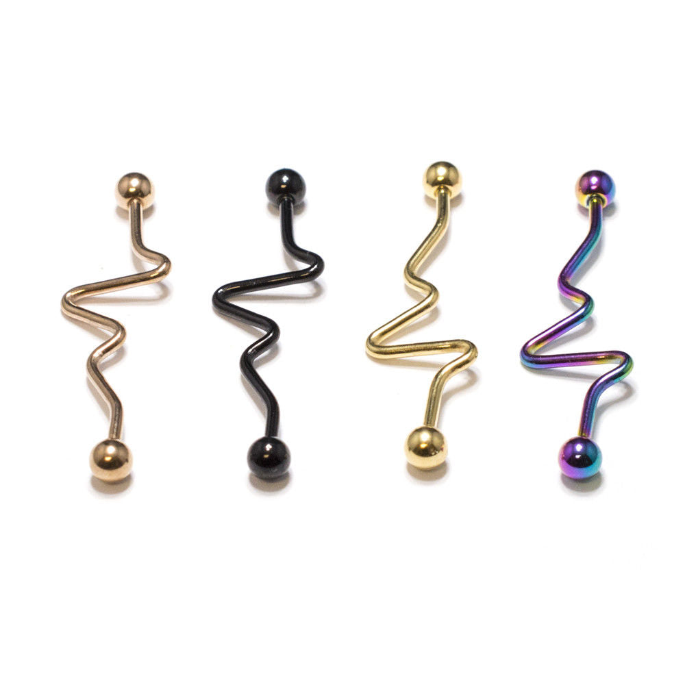 Industrial Barbell 4pc Scaffold Piercing Anodized Titanium 14G 38mm - 4 Colors