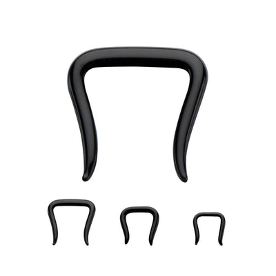 Black Pyrex Glass Septum Retainers 3 Sizes to Choose From