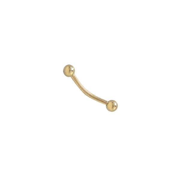 Gold Eyebrow Ring 16G IP Curved Barbell 8mm Cartilage Piercing Daith Rook Tragus