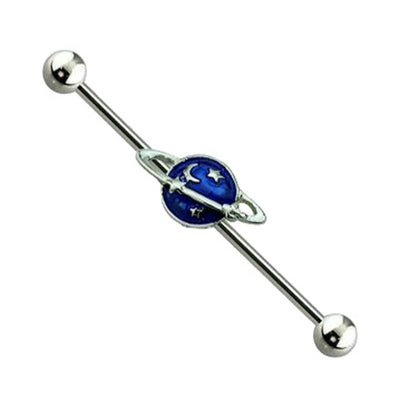 Industrial Barbell Anodized with NASA-Inspired Night Sky with Star Design