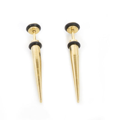 Fake Faux Cheater Illusion Ear Taper Earrings with Metallic Finish 16G
