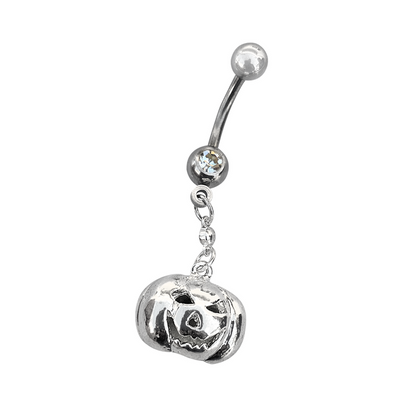 Belly Bottom Ring Surgical steel Dangle Pumpkin design 14 Gauge