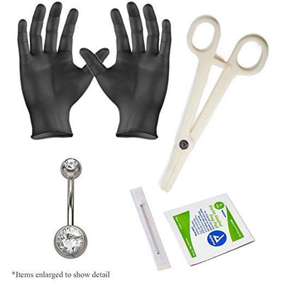 Beginner Body Piercing Kit 14G 16G 18G Body Jewelry Forceps Needles