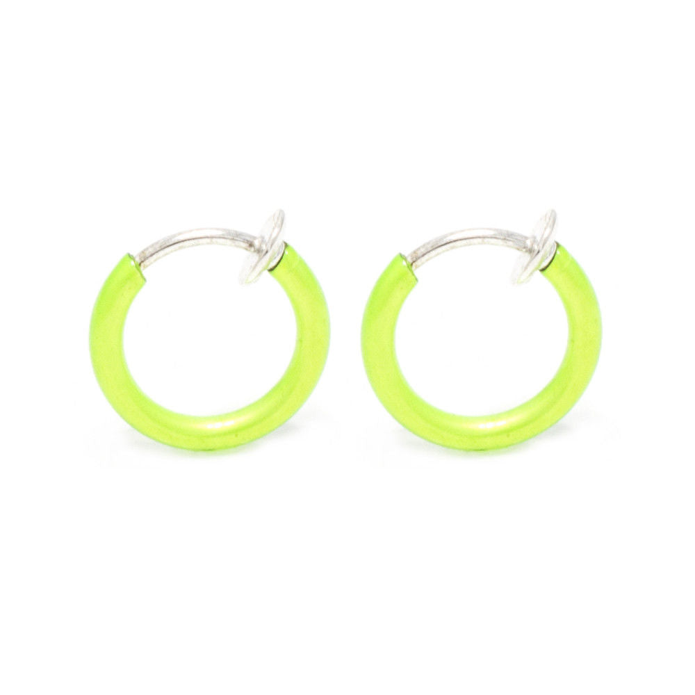 Clip-On Spring Action Non-Piercing Fake Cartilage Lip Nose Faux Septum Ring-Pair
