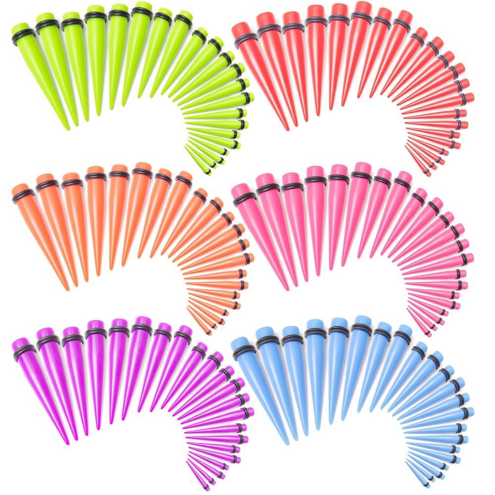 18 Piece Ear Stretching Kit Tapers - 9 Sizes Included - Choose From 6 Colors