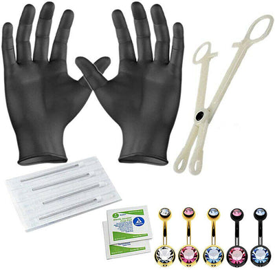 Professional Piercing Kit Multicolor Steel 14G Body Piercing Set 13 Pcs