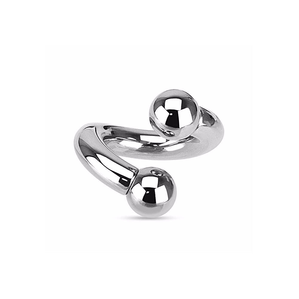 Twists Rings with Balls 316L Surgical Steel Internally Threaded