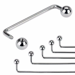 14 Gauge Staple Surface Barbell Piercing with Ball Ends Surgical Steel - Multiple Lengths Available