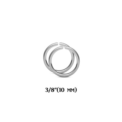 14ga Eyebrow Nose Ear Cartilage Hoops 316L Steel- Sold in Pairs - 3 Size Options