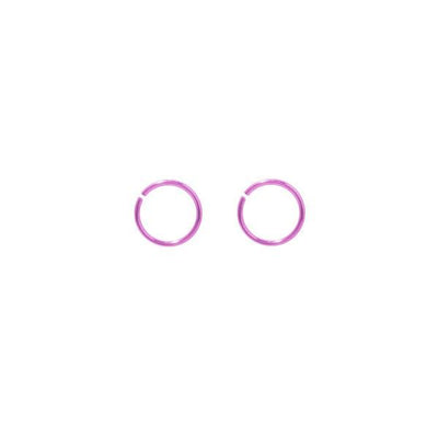 Pair of Pink Hoops Seamless Rings for Cartilage, Nose and Lips 18G 5/16 6MM