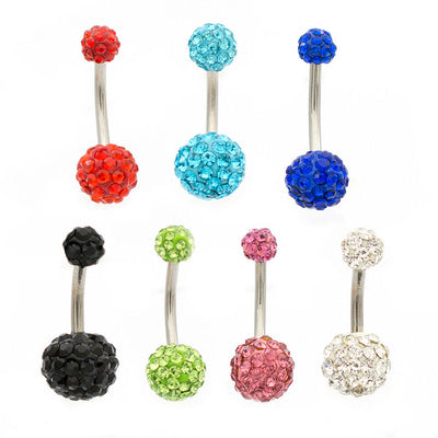 Belly Button Rings with Assorted Color Ferido Balls Pack of 8 No Duplicates 14 G
