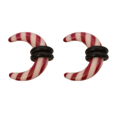 Pair of Acrylic Bull Horn Spiral Taper Gauge Stretching Kit Ear Tunnel Plug