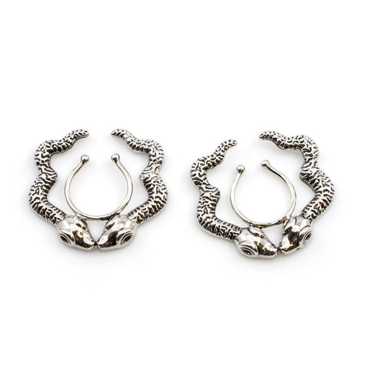 Pair of Nipple Clip No piercing Jewelry with Snake Design