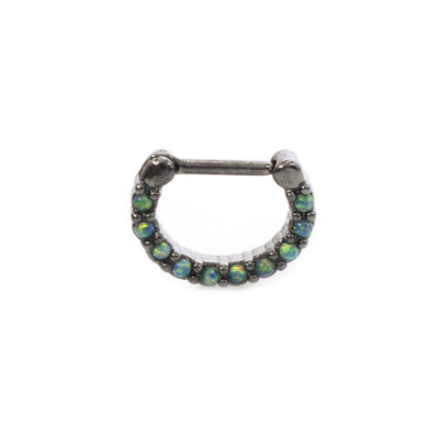 Septum Clicker Prong Set Opalite CZ  16ga 3/8 In