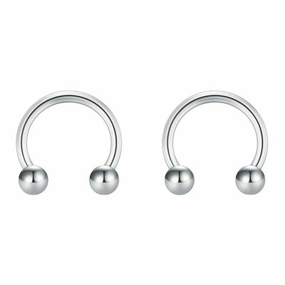 2 circular barbells horse shoe Eyebrow Belly Tragus Cartilage Septum 14 Gauge