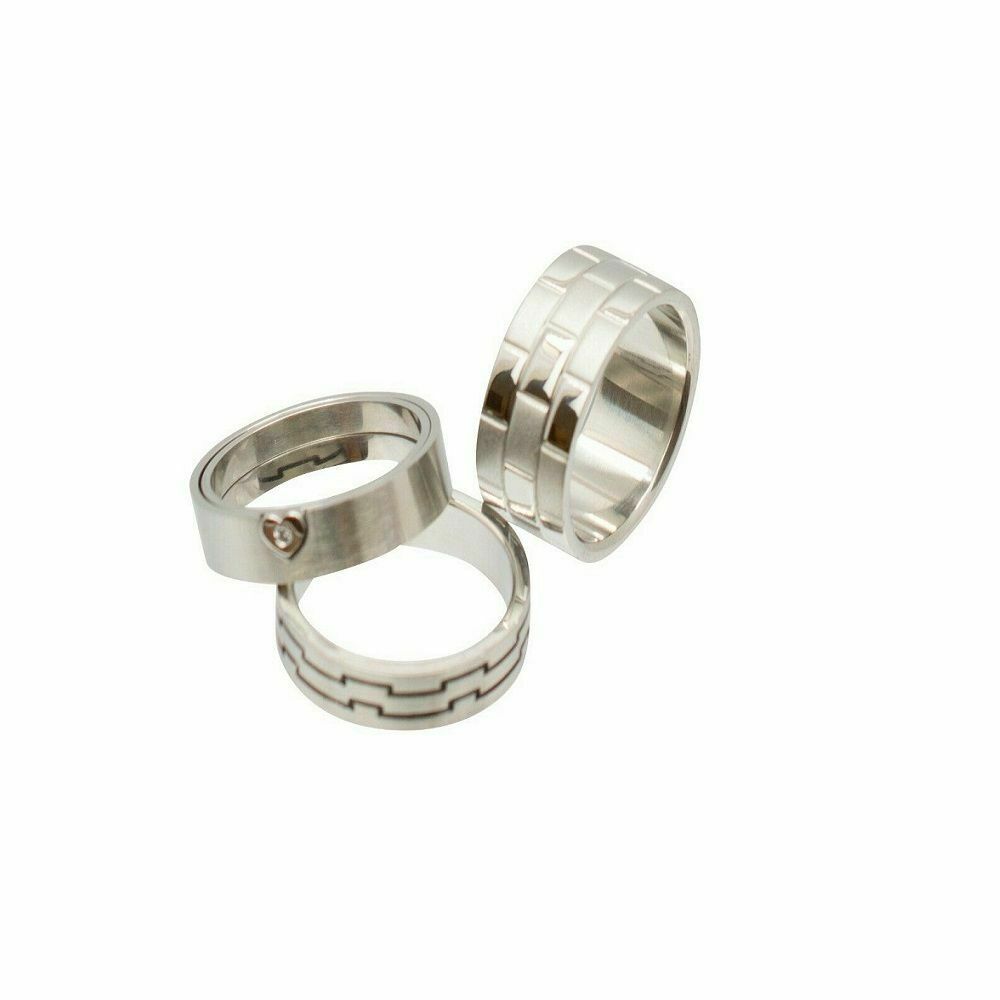 Stainless Steel Rings Assorted Design No Duplicates Randomly Picked- Pack of 6