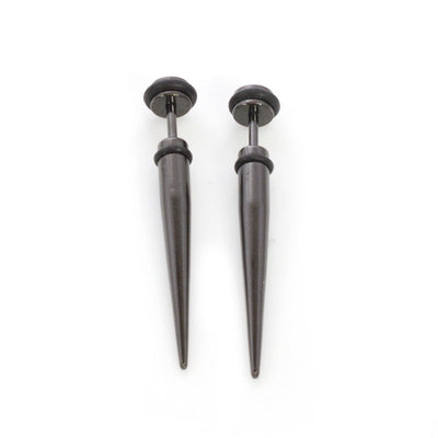 Fake Faux Cheater Illusion Ear Taper Earrings with Metallic Finish 16G