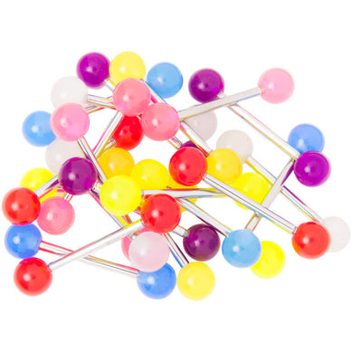 20 Pack Glow-in-The-Dark Nipple Tongue Barbell 14G 5/8" (16mm)